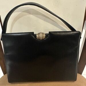 Elegant Black Leather Vintage Caprice Handbag
